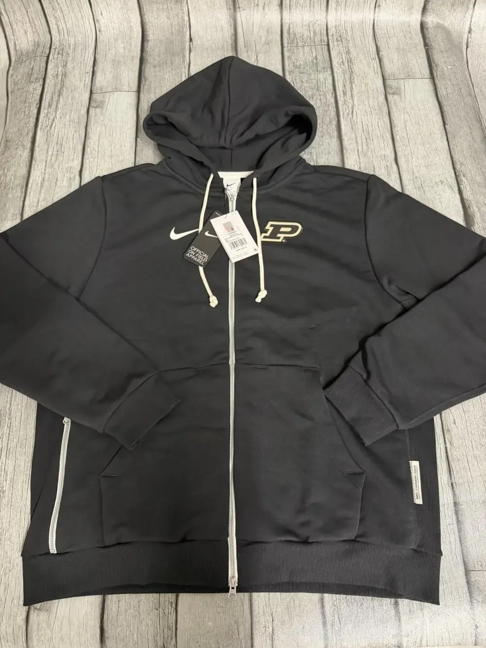 NWT Mens Nike Purdue Boilermakers 2025 Sideline Full Zip Dri Fit Hoodie XL Black